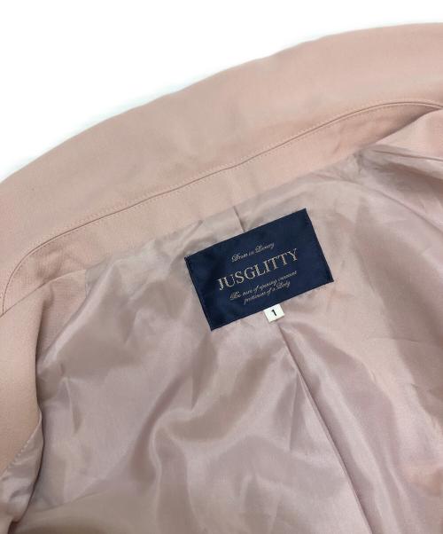 JUSGLITTY（ジャスグリッティー）JUSGLITTY (ジャスグリッティー) ダブルボタンチェスターコート ピンク サイズ:1の古着・服飾アイテム