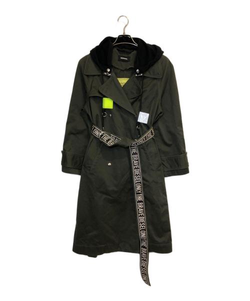 DIESEL（ディーゼル）DIESEL (ディーゼル) トレンチコート ブラック サイズ:XXSの古着・服飾アイテム