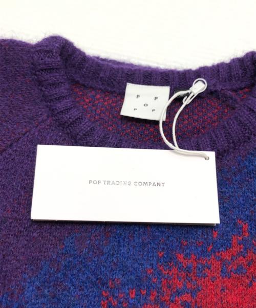 POP TRADING COMPANY（ポップトレーディングカンパニー）POP TRADING COMPANY (ポップトレーディングカンパニー) クルーネックニット パープル サイズ:M 未使用品の古着・服飾アイテム