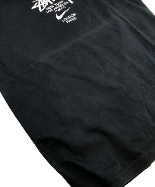 NIKE（ナイキ）NIKE (ナイキ) stussy (ステューシー) プリントロゴTシャツ ブラック サイズ:Sの古着・服飾アイテム