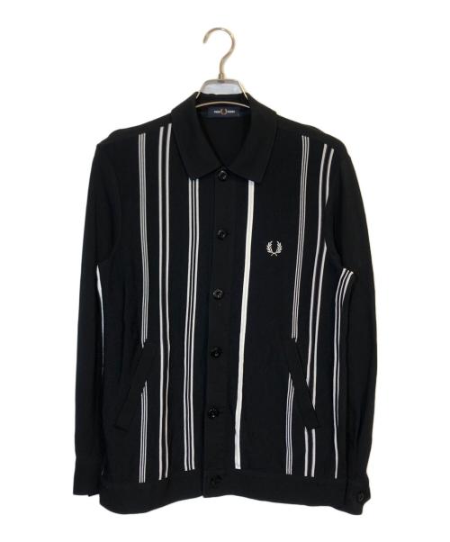 FRED PERRY（フレッドペリー）FRED PERRY (フレッドペリー) ストライプシャツカーディガン ブラック サイズ:Sの古着・服飾アイテム