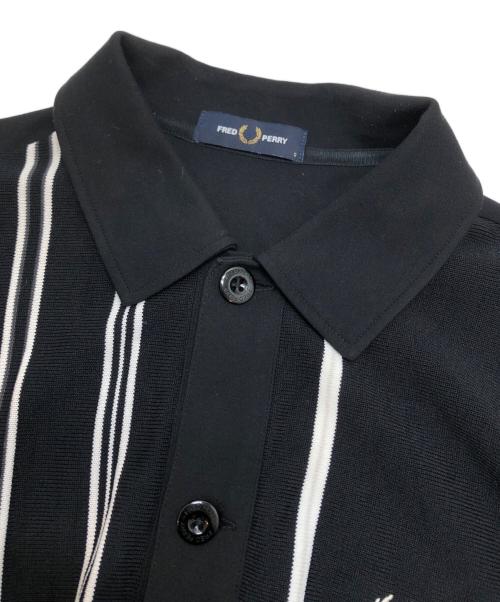 FRED PERRY（フレッドペリー）FRED PERRY (フレッドペリー) ストライプシャツカーディガン ブラック サイズ:Sの古着・服飾アイテム