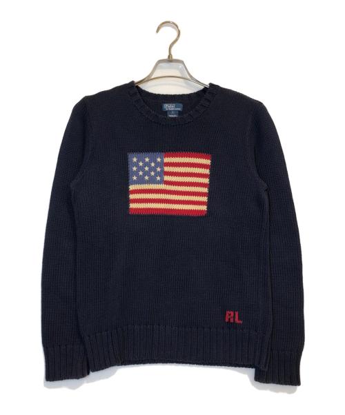 POLO RALPH LAUREN（ポロ・ラルフローレン）POLO RALPH LAUREN (ポロ・ラルフローレン) 星条旗ニット ネイビー サイズ:Lの古着・服飾アイテム