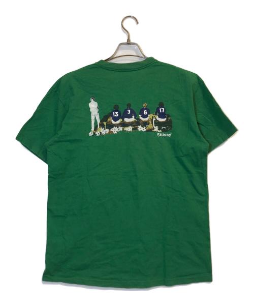 stussy（ステューシー）stussy (ステューシー) プリントTシャツ グリーン サイズ:Lの古着・服飾アイテム