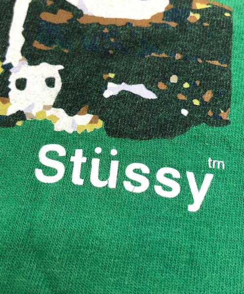 stussy（ステューシー）stussy (ステューシー) プリントTシャツ グリーン サイズ:Lの古着・服飾アイテム