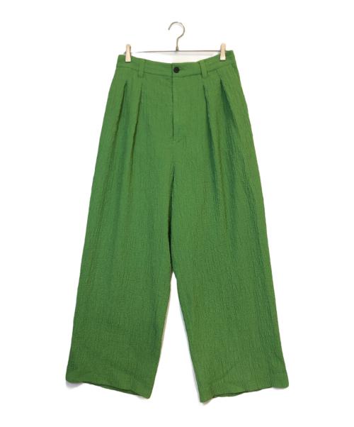 MAISON SPECIAL（メゾンスペシャル）MAISON SPECIAL (メゾンスペシャル) ポコポコ2タックインタックワイドパンツ グリーン サイズ:2の古着・服飾アイテム
