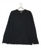 Yohji Yamamoto pour hommeヨウジヤマモト プールオム）の古着「ウール縮絨ニットプルオーバー」｜ブラック