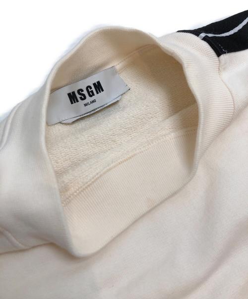 MSGM（エムエスジーエム）MSGM (エムエスジーエム) 袖テープロゴスウェット アイボリー サイズ:XSの古着・服飾アイテム