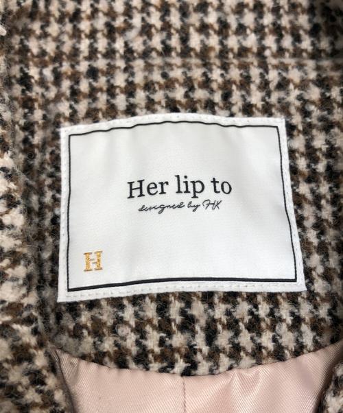 HER LIP TO（ハーリップトゥ）Her lip to (ハーリップトゥ) Hemingway Check Tweed Jacket ベージュ サイズ:Sの古着・服飾アイテム