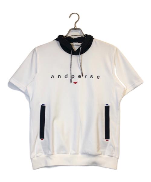 and per se（アンパスィ）and per se (アンパシィ) JERSEY PULLPARKA ホワイト サイズ:Mの古着・服飾アイテム