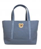 LOVERARYラブラリー）の古着「オールドテディ ワッペントートバッグ/キャンバストートバッグ」｜スカイブルー