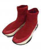 JIMMY CHOOジミーチュウ）の古着「ニットソックススニーカー」｜レッド