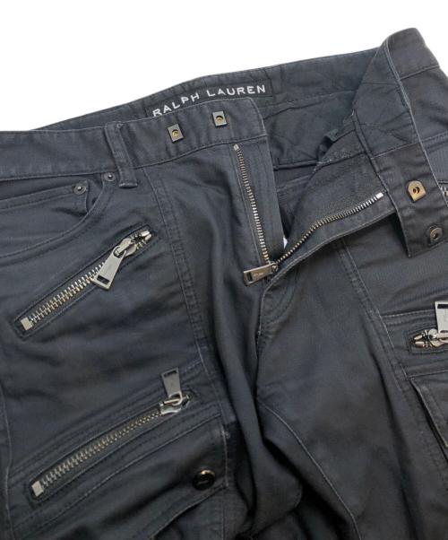RALPH LAUREN BlackLabel（ラルフローレンブラックレーベル）RALPH LAUREN BlackLabel (ラルフローレンブラックレーベル) コーティングカーゴパンツ ブラック サイズ:78.5CM(W31)の古着・服飾アイテム