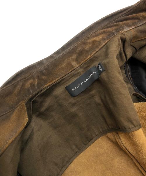 RALPH LAUREN BlackLabel（ラルフローレンブラックレーベル）RALPH LAUREN BlackLabel (ラルフローレンブラックレーベル) スウェードライダースジャケット ブラウン サイズ:Sの古着・服飾アイテム