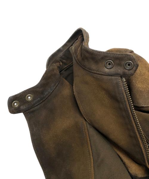 RALPH LAUREN BlackLabel（ラルフローレンブラックレーベル）RALPH LAUREN BlackLabel (ラルフローレンブラックレーベル) スウェードライダースジャケット ブラウン サイズ:Sの古着・服飾アイテム