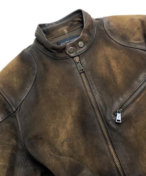 RALPH LAUREN BlackLabel（ラルフローレンブラックレーベル）RALPH LAUREN BlackLabel (ラルフローレンブラックレーベル) スウェードライダースジャケット ブラウン サイズ:Sの古着・服飾アイテム