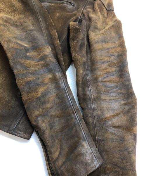 RALPH LAUREN BlackLabel（ラルフローレンブラックレーベル）RALPH LAUREN BlackLabel (ラルフローレンブラックレーベル) スウェードライダースジャケット ブラウン サイズ:Sの古着・服飾アイテム