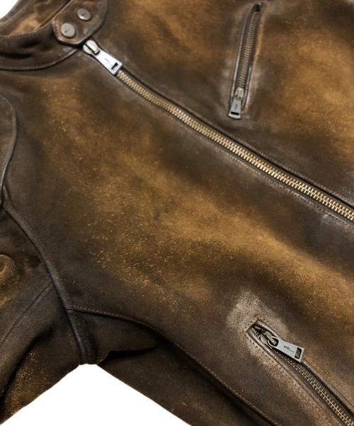 RALPH LAUREN BlackLabel（ラルフローレンブラックレーベル）RALPH LAUREN BlackLabel (ラルフローレンブラックレーベル) スウェードライダースジャケット ブラウン サイズ:Sの古着・服飾アイテム