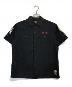 USEDユーズド）の古着「刺繍シャツ」｜ブラック
