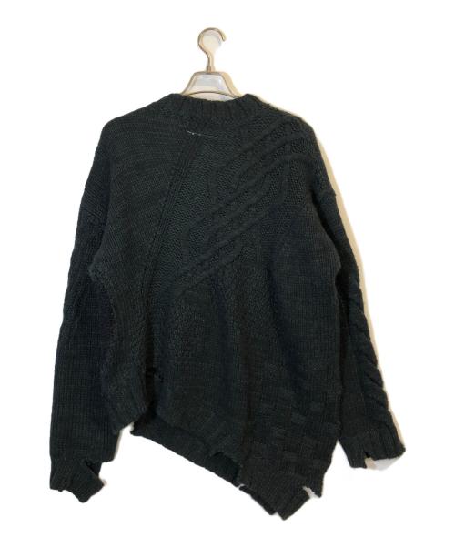 MM6 Maison Margiela（エムエムシックスメゾンマルジェラ）MM6 Maison Margiela (エムエムシックス メゾンマルジェラ) ダメージ加工ニット グリーン サイズ:XS(WOMEN)の古着・服飾アイテム