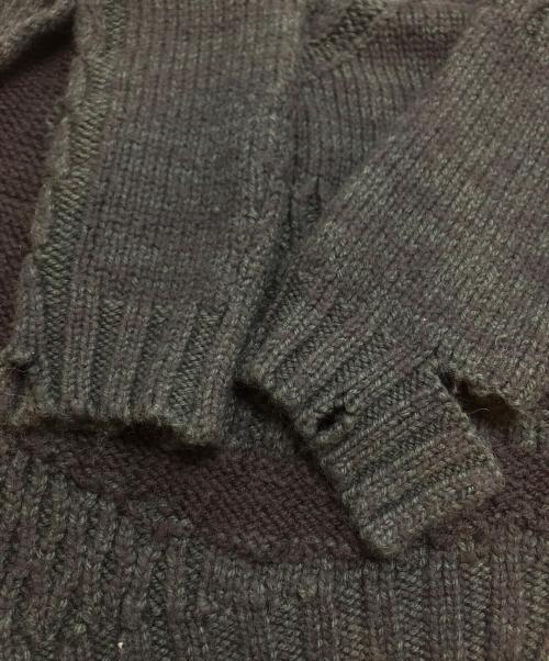 MM6 Maison Margiela（エムエムシックスメゾンマルジェラ）MM6 Maison Margiela (エムエムシックス メゾンマルジェラ) ダメージ加工ニット グリーン サイズ:XS(WOMEN)の古着・服飾アイテム