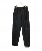 COMME des GARCONS HOMMEコムデギャルソン オム）の古着「タックウールパンツ」｜ブラック