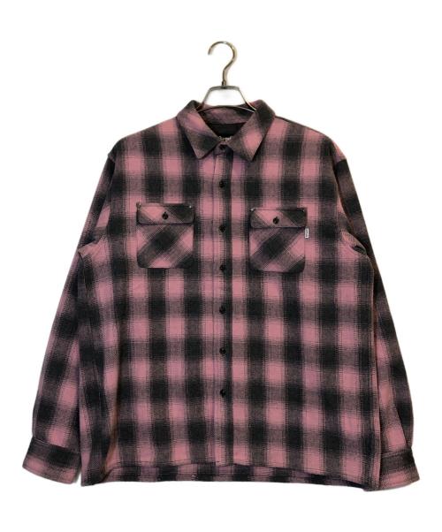 SUPPLIER（サプライヤー）SUPPLIER (サプライヤー) Leather Patch Check Shirt ピンク サイズ:Lの古着・服飾アイテム