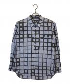 HOMME DEUX COMME des GARCONSオムドゥ コム デ ギャルソン）の古着「ドットフレームプリントシャツ」｜ブルー