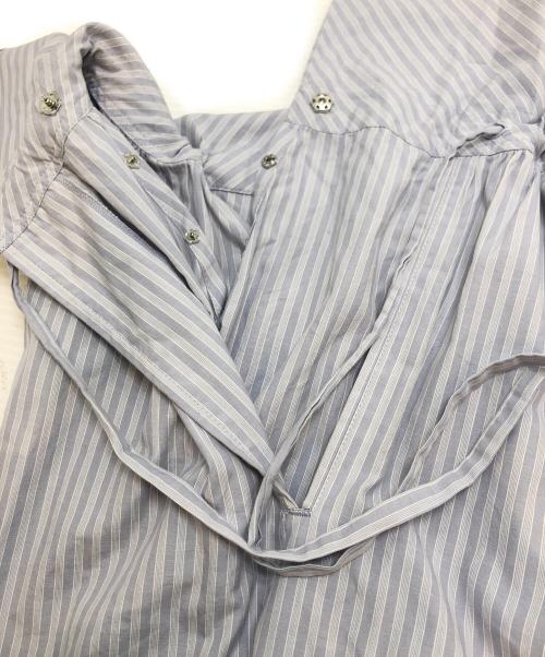 yohji yamamoto+noir（ヨウジヤマモトプリュスノアール）yohji yamamoto+noir (ヨウジヤマモトプリュスノアール) アシンメトリーストライプパンツ ブルー サイズ:1の古着・服飾アイテム