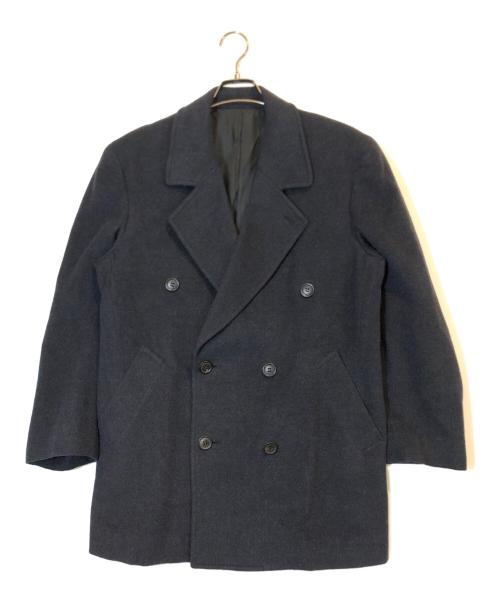 Yves Saint Laurent pour homme（イヴサンローラン プールオム）Yves Saint Laurent pour homme (イヴサンローラン プールオム) ダブルウールコート ネイビー サイズ:Sの古着・服飾アイテム