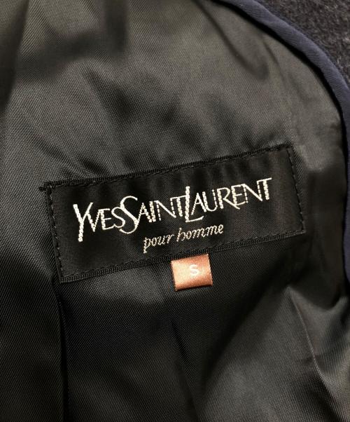 Yves Saint Laurent pour homme（イヴサンローラン プールオム）Yves Saint Laurent pour homme (イヴサンローラン プールオム) ダブルウールコート ネイビー サイズ:Sの古着・服飾アイテム
