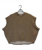 YORIヨリ）の古着「ノースリーブラメカットソー」｜ベージュ