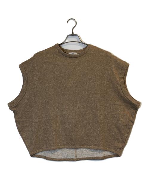 YORI（ヨリ）YORI (ヨリ) ノースリーブラメカットソー ベージュ サイズ:Freeの古着・服飾アイテム