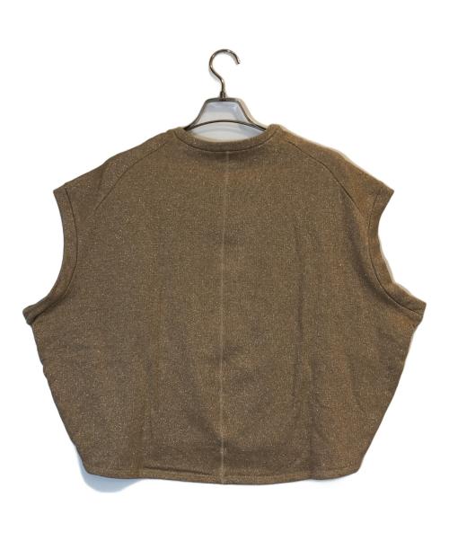 YORI（ヨリ）YORI (ヨリ) ノースリーブラメカットソー ベージュ サイズ:Freeの古着・服飾アイテム