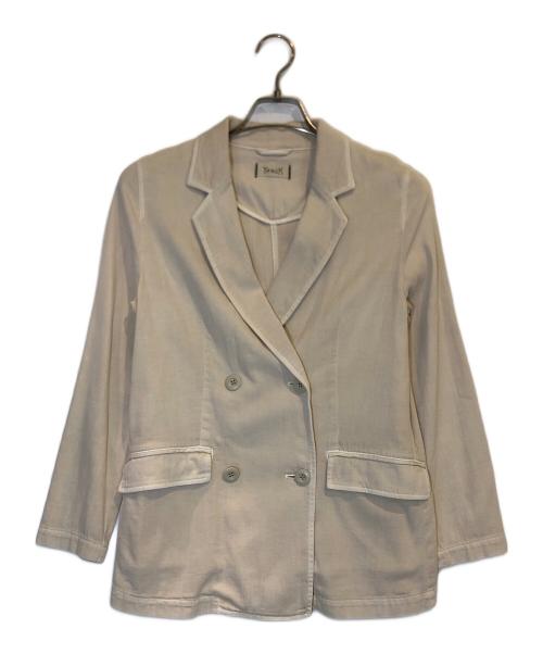 YANUK（ヤヌーク）YANUK (ヤヌーク) リネン混ダブルジャケット ベージュ サイズ:Sの古着・服飾アイテム
