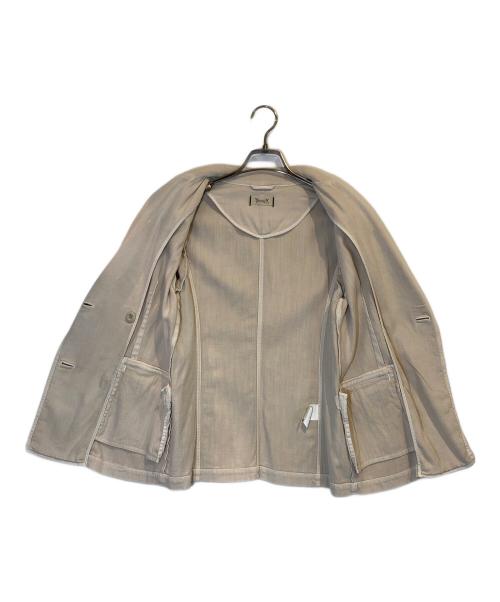 YANUK（ヤヌーク）YANUK (ヤヌーク) リネン混ダブルジャケット ベージュ サイズ:Sの古着・服飾アイテム