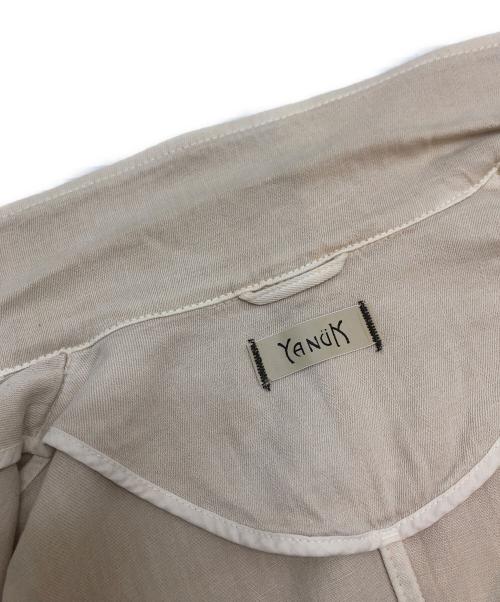 YANUK（ヤヌーク）YANUK (ヤヌーク) リネン混ダブルジャケット ベージュ サイズ:Sの古着・服飾アイテム
