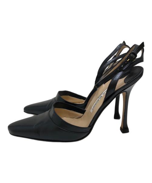 Manolo Blahnik（マノロブラニク）Manolo Blahnik (マノロブラニク) ポインテッドトゥハイヒールパンプス ブラック サイズ:23CMの古着・服飾アイテム