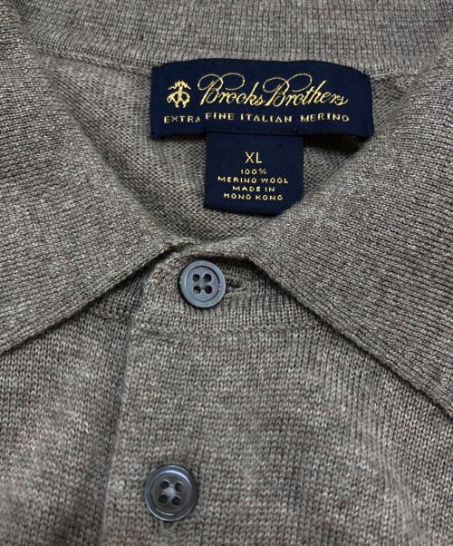 BROOKS BROTHERS（ブルックスブラザーズ）BROOKS BROTHERS (ブルックスブラザーズ) ニットポロシャツ ベージュ サイズ:XLの古着・服飾アイテム