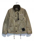 BLUE BLUEブルーブルー）の古着「ヴィンテージ加工N-1デッキジャケット」｜ベージュ