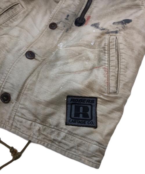 BLUE BLUE（ブルーブルー）BLUE BLUE (ブルーブルー) ヴィンテージ加工N-1デッキジャケット ベージュ サイズ:L(3)の古着・服飾アイテム