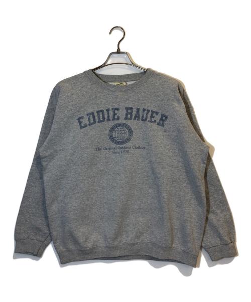 Eddie Bauer（エディーバウアー）Eddie Bauer (エディーバウアー) 染み込みプリントスウェット グレー サイズ:Mの古着・服飾アイテム