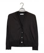 ebureエブール）の古着「セミハイツイストコットン Vネックニットカーディガン」｜ブラウン