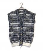 COELコエル）の古着「ツイードミックスニットベスト」｜ネイビー