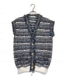 COEL（コエル）の古着「ツイードミックスニットベスト」｜ネイビー