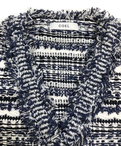COEL（コエル）COEL (コエル) ツイードミックスニットベスト ネイビー サイズ:FREEの古着・服飾アイテム