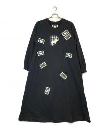 PINK HOUSE（ピンクハウス）の古着「Pロゴワッペンワンピース」｜ブラック