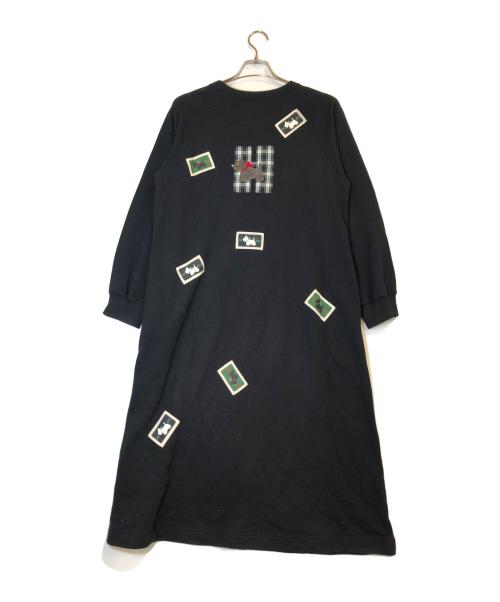 PINK HOUSE（ピンクハウス）PINK HOUSE (ピンクハウス) Pロゴワッペンワンピース ブラック サイズ:表記なしの古着・服飾アイテム