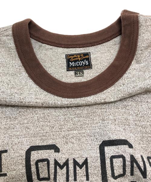 THE REAL McCOY'S（ザ・リアルマッコイズ）THE REAL McCOY'S (ザ・リアルマッコイズ) リンガーTシャツ ブラウン サイズ:38の古着・服飾アイテム