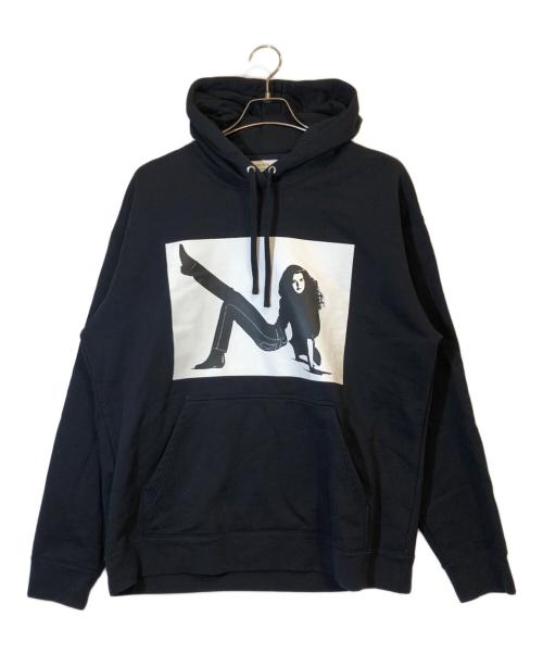 Calvin Klein Jeans（カルバンクラインジーンズ）Calvin Klein Jeans (カルバンクラインジーンズ) プリントパーカー ブラック サイズ:Lの古着・服飾アイテム